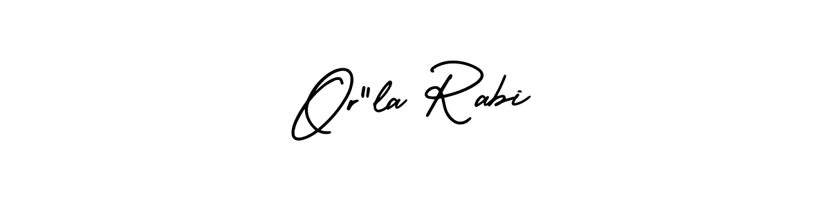 Create a beautiful signature design for name Or”la Rabi. With this signature (AmerikaSignatureDemo-Regular) fonts, you can make a handwritten signature for free. Or”la Rabi signature style 3 images and pictures png