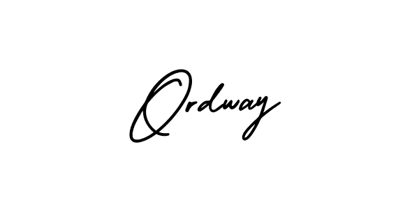 How to make Ordway name signature. Use AmerikaSignatureDemo-Regular style for creating short signs online. This is the latest handwritten sign. Ordway signature style 3 images and pictures png