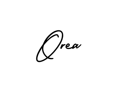 The best way (AmerikaSignatureDemo-Regular) to make a short signature is to pick only two or three words in your name. The name Orea include a total of six letters. For converting this name. Orea signature style 3 images and pictures png