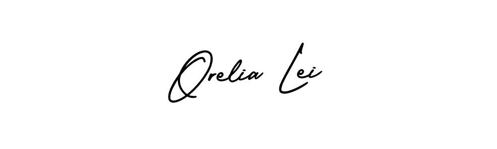 You should practise on your own different ways (AmerikaSignatureDemo-Regular) to write your name (Orelia Lei) in signature. don't let someone else do it for you. Orelia Lei signature style 3 images and pictures png