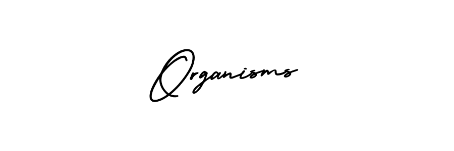 Organisms stylish signature style. Best Handwritten Sign (AmerikaSignatureDemo-Regular) for my name. Handwritten Signature Collection Ideas for my name Organisms. Organisms signature style 3 images and pictures png