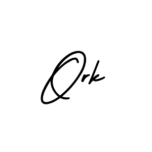 How to make Ork name signature. Use AmerikaSignatureDemo-Regular style for creating short signs online. This is the latest handwritten sign. Ork signature style 3 images and pictures png