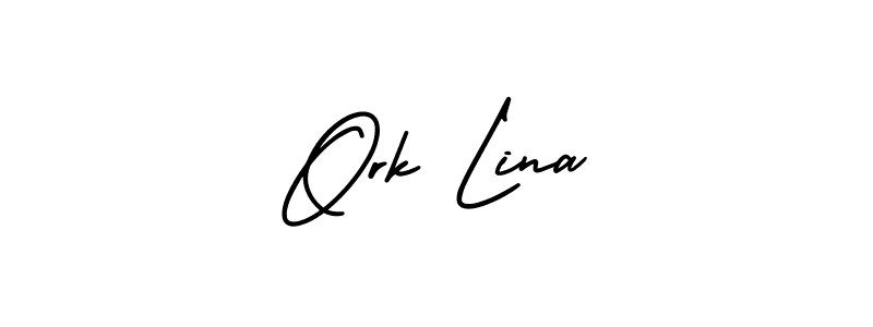 Use a signature maker to create a handwritten signature online. With this signature software, you can design (AmerikaSignatureDemo-Regular) your own signature for name Ork Lina. Ork Lina signature style 3 images and pictures png