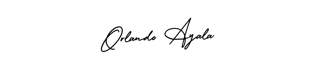 You should practise on your own different ways (AmerikaSignatureDemo-Regular) to write your name (Orlando Ayala) in signature. don't let someone else do it for you. Orlando Ayala signature style 3 images and pictures png