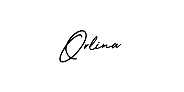 The best way (AmerikaSignatureDemo-Regular) to make a short signature is to pick only two or three words in your name. The name Orlina include a total of six letters. For converting this name. Orlina signature style 3 images and pictures png