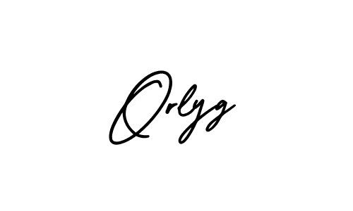 How to make Orlyg name signature. Use AmerikaSignatureDemo-Regular style for creating short signs online. This is the latest handwritten sign. Orlyg signature style 3 images and pictures png