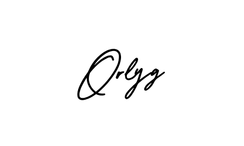 How to make Orlyg name signature. Use AmerikaSignatureDemo-Regular style for creating short signs online. This is the latest handwritten sign. Orlyg signature style 3 images and pictures png