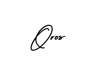 You should practise on your own different ways (AmerikaSignatureDemo-Regular) to write your name (Oros) in signature. don't let someone else do it for you. Oros signature style 3 images and pictures png