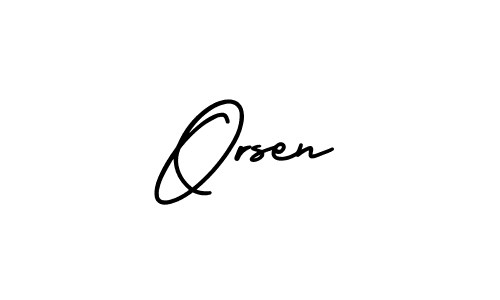 How to make Orsen signature? AmerikaSignatureDemo-Regular is a professional autograph style. Create handwritten signature for Orsen name. Orsen signature style 3 images and pictures png