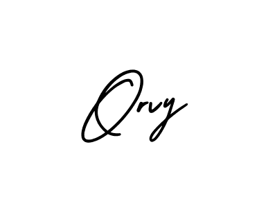 The best way (AmerikaSignatureDemo-Regular) to make a short signature is to pick only two or three words in your name. The name Orvy include a total of six letters. For converting this name. Orvy signature style 3 images and pictures png