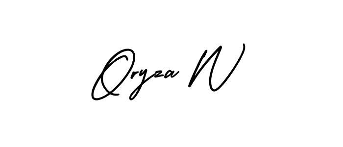 Design your own signature with our free online signature maker. With this signature software, you can create a handwritten (AmerikaSignatureDemo-Regular) signature for name Oryza W. Oryza W signature style 3 images and pictures png