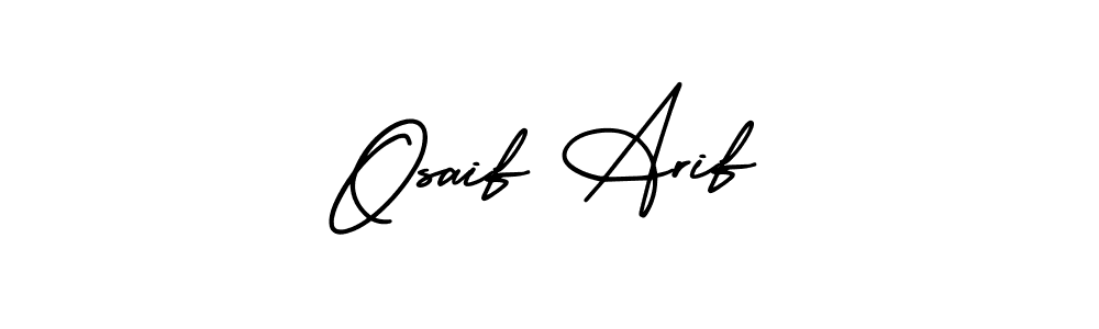 This is the best signature style for the Osaif Arif name. Also you like these signature font (AmerikaSignatureDemo-Regular). Mix name signature. Osaif Arif signature style 3 images and pictures png
