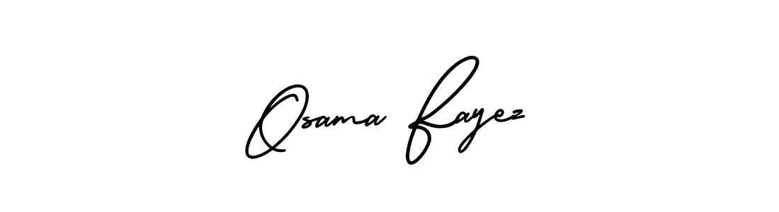 This is the best signature style for the Osama Fayez name. Also you like these signature font (AmerikaSignatureDemo-Regular). Mix name signature. Osama Fayez signature style 3 images and pictures png