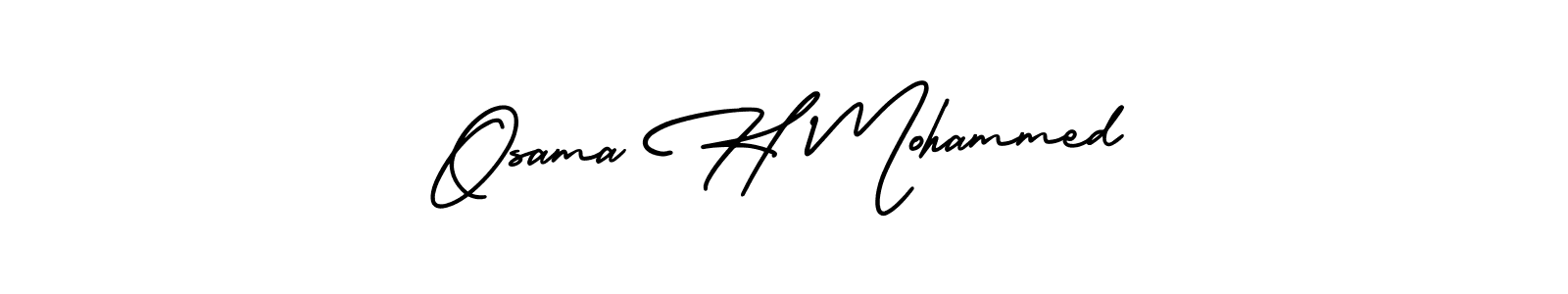 Osama H Mohammed stylish signature style. Best Handwritten Sign (AmerikaSignatureDemo-Regular) for my name. Handwritten Signature Collection Ideas for my name Osama H Mohammed. Osama H Mohammed signature style 3 images and pictures png