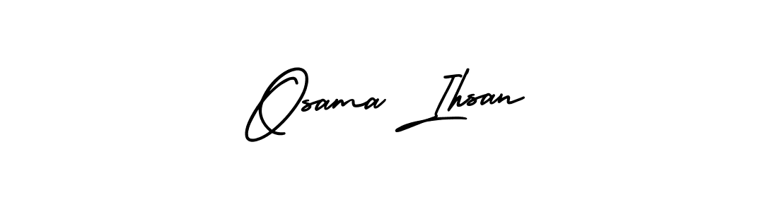 Use a signature maker to create a handwritten signature online. With this signature software, you can design (AmerikaSignatureDemo-Regular) your own signature for name Osama Ihsan. Osama Ihsan signature style 3 images and pictures png