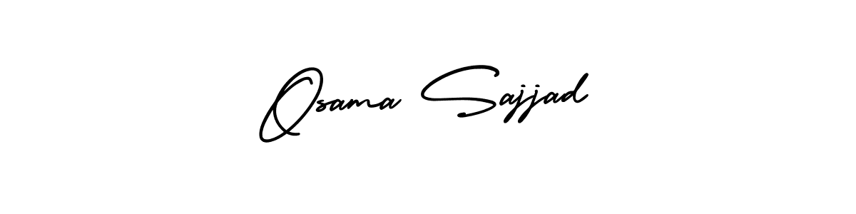 The best way (AmerikaSignatureDemo-Regular) to make a short signature is to pick only two or three words in your name. The name Osama Sajjad include a total of six letters. For converting this name. Osama Sajjad signature style 3 images and pictures png