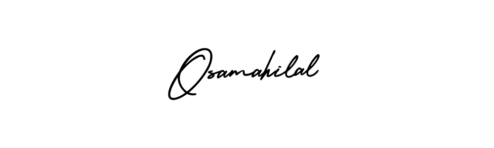 The best way (AmerikaSignatureDemo-Regular) to make a short signature is to pick only two or three words in your name. The name Osamahilal include a total of six letters. For converting this name. Osamahilal signature style 3 images and pictures png