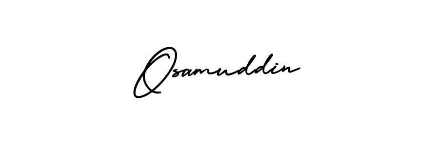 Design your own signature with our free online signature maker. With this signature software, you can create a handwritten (AmerikaSignatureDemo-Regular) signature for name Osamuddin. Osamuddin signature style 3 images and pictures png