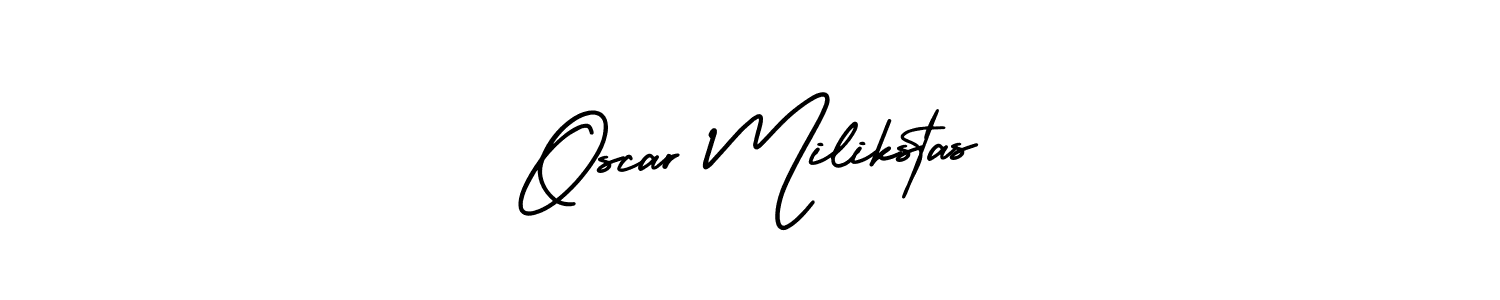 How to Draw Oscar Milikstas signature style? AmerikaSignatureDemo-Regular is a latest design signature styles for name Oscar Milikstas. Oscar Milikstas signature style 3 images and pictures png