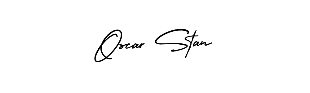 AmerikaSignatureDemo-Regular is a professional signature style that is perfect for those who want to add a touch of class to their signature. It is also a great choice for those who want to make their signature more unique. Get Oscar Stan name to fancy signature for free. Oscar Stan signature style 3 images and pictures png