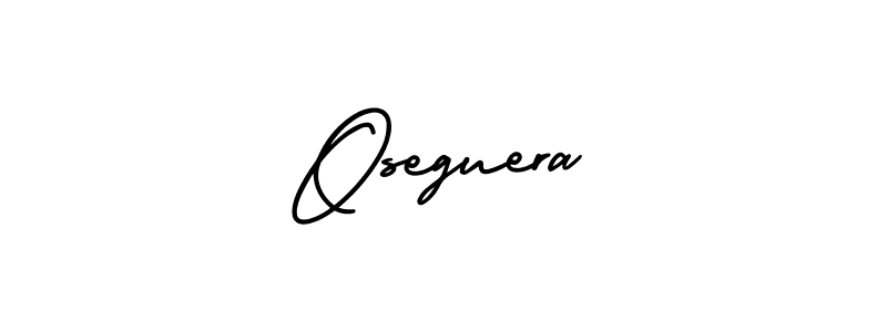 How to make Oseguera name signature. Use AmerikaSignatureDemo-Regular style for creating short signs online. This is the latest handwritten sign. Oseguera signature style 3 images and pictures png