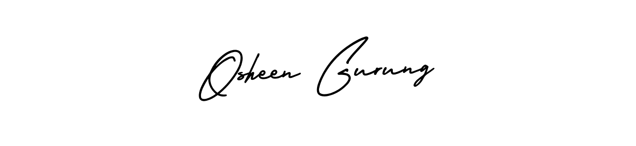Osheen Gurung stylish signature style. Best Handwritten Sign (AmerikaSignatureDemo-Regular) for my name. Handwritten Signature Collection Ideas for my name Osheen Gurung. Osheen Gurung signature style 3 images and pictures png