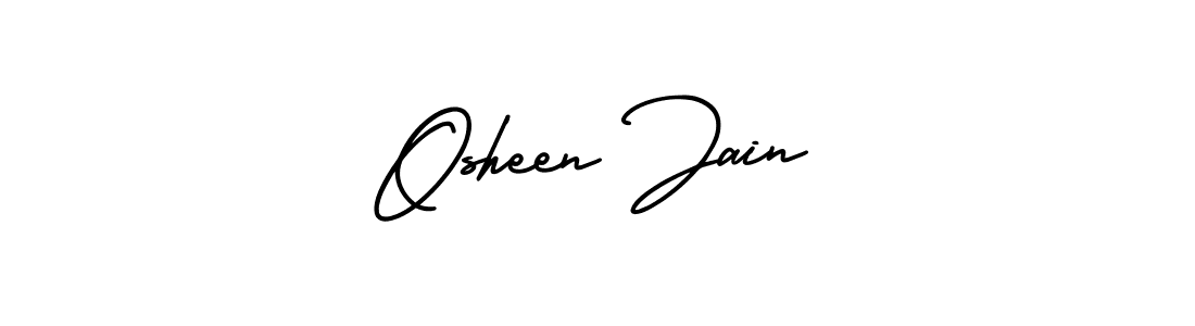 The best way (AmerikaSignatureDemo-Regular) to make a short signature is to pick only two or three words in your name. The name Osheen Jain include a total of six letters. For converting this name. Osheen Jain signature style 3 images and pictures png