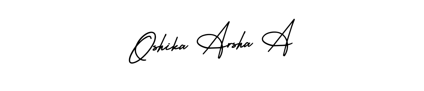 Design your own signature with our free online signature maker. With this signature software, you can create a handwritten (AmerikaSignatureDemo-Regular) signature for name Oshika Arsha A. Oshika Arsha A signature style 3 images and pictures png