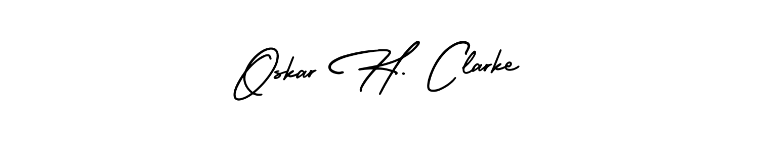 Use a signature maker to create a handwritten signature online. With this signature software, you can design (AmerikaSignatureDemo-Regular) your own signature for name Oskar H. Clarke. Oskar H. Clarke signature style 3 images and pictures png