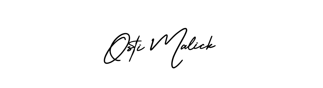 Osti Malick stylish signature style. Best Handwritten Sign (AmerikaSignatureDemo-Regular) for my name. Handwritten Signature Collection Ideas for my name Osti Malick. Osti Malick signature style 3 images and pictures png