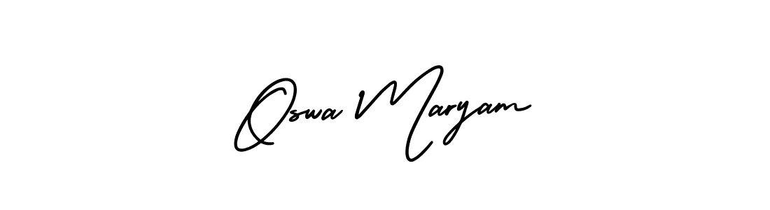 The best way (AmerikaSignatureDemo-Regular) to make a short signature is to pick only two or three words in your name. The name Oswa Maryam include a total of six letters. For converting this name. Oswa Maryam signature style 3 images and pictures png