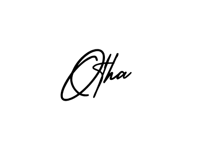 Make a beautiful signature design for name Otha. With this signature (AmerikaSignatureDemo-Regular) style, you can create a handwritten signature for free. Otha signature style 3 images and pictures png