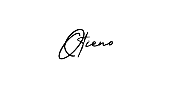 How to make Otieno name signature. Use AmerikaSignatureDemo-Regular style for creating short signs online. This is the latest handwritten sign. Otieno signature style 3 images and pictures png