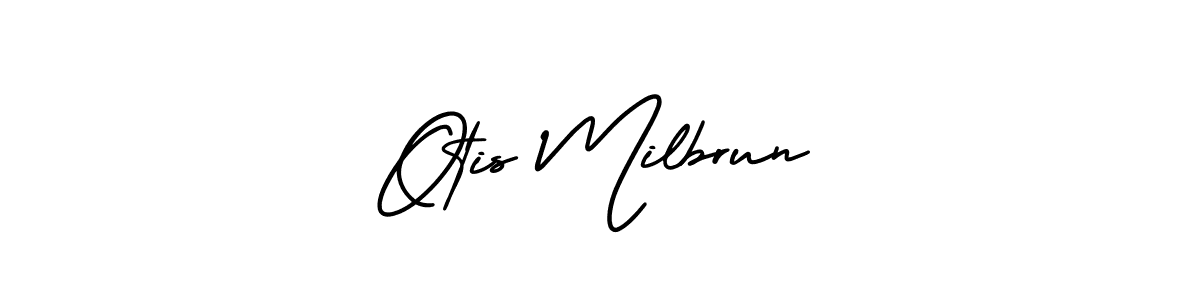 You should practise on your own different ways (AmerikaSignatureDemo-Regular) to write your name (Otis Milbrun) in signature. don't let someone else do it for you. Otis Milbrun signature style 3 images and pictures png