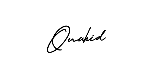 Design your own signature with our free online signature maker. With this signature software, you can create a handwritten (AmerikaSignatureDemo-Regular) signature for name Ouahid. Ouahid signature style 3 images and pictures png