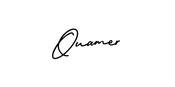 Create a beautiful signature design for name Ouamer. With this signature (AmerikaSignatureDemo-Regular) fonts, you can make a handwritten signature for free. Ouamer signature style 3 images and pictures png