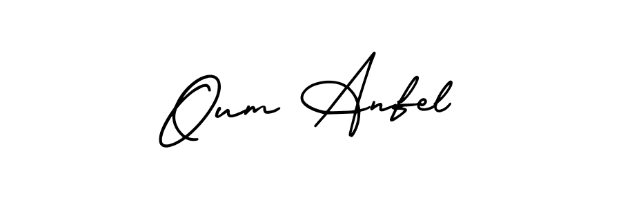 Also You can easily find your signature by using the search form. We will create Oum Anfel name handwritten signature images for you free of cost using AmerikaSignatureDemo-Regular sign style. Oum Anfel signature style 3 images and pictures png