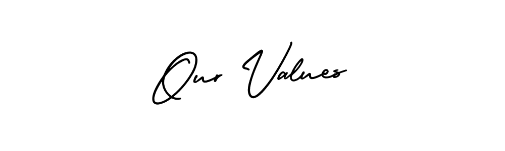 How to Draw Our Values signature style? AmerikaSignatureDemo-Regular is a latest design signature styles for name Our Values. Our Values signature style 3 images and pictures png
