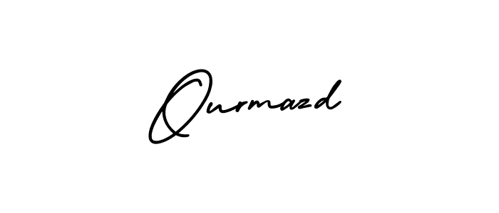 Ourmazd stylish signature style. Best Handwritten Sign (AmerikaSignatureDemo-Regular) for my name. Handwritten Signature Collection Ideas for my name Ourmazd. Ourmazd signature style 3 images and pictures png