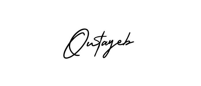 Similarly AmerikaSignatureDemo-Regular is the best handwritten signature design. Signature creator online .You can use it as an online autograph creator for name Outayeb. Outayeb signature style 3 images and pictures png