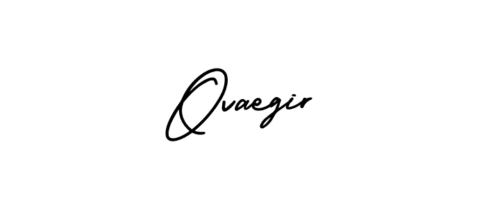 How to make Ovaegir name signature. Use AmerikaSignatureDemo-Regular style for creating short signs online. This is the latest handwritten sign. Ovaegir signature style 3 images and pictures png