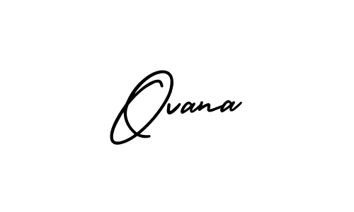 How to make Ovana signature? AmerikaSignatureDemo-Regular is a professional autograph style. Create handwritten signature for Ovana name. Ovana signature style 3 images and pictures png