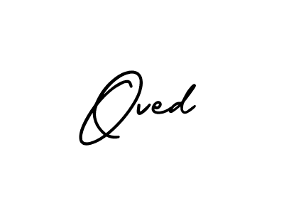 Use a signature maker to create a handwritten signature online. With this signature software, you can design (AmerikaSignatureDemo-Regular) your own signature for name Oved. Oved signature style 3 images and pictures png