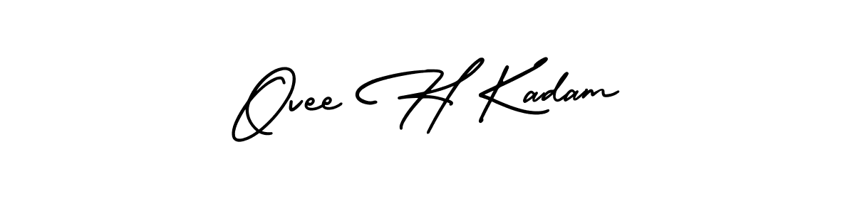 This is the best signature style for the Ovee H Kadam name. Also you like these signature font (AmerikaSignatureDemo-Regular). Mix name signature. Ovee H Kadam signature style 3 images and pictures png