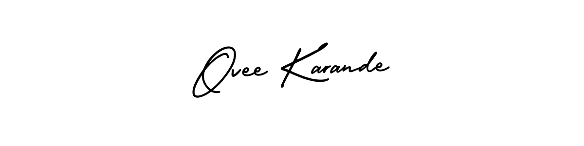 Ovee Karande stylish signature style. Best Handwritten Sign (AmerikaSignatureDemo-Regular) for my name. Handwritten Signature Collection Ideas for my name Ovee Karande. Ovee Karande signature style 3 images and pictures png