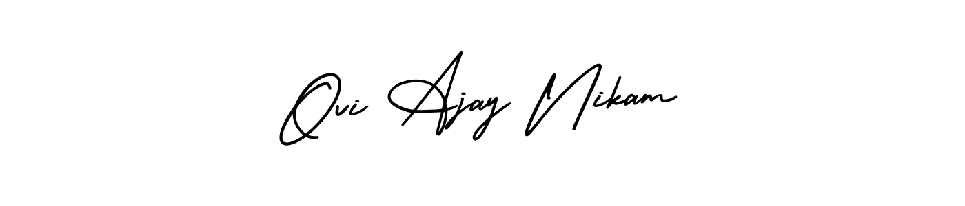 How to Draw Ovi Ajay Nikam signature style? AmerikaSignatureDemo-Regular is a latest design signature styles for name Ovi Ajay Nikam. Ovi Ajay Nikam signature style 3 images and pictures png