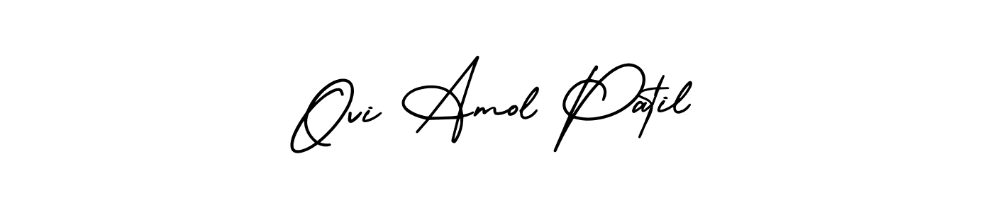 How to make Ovi Amol Patil signature? AmerikaSignatureDemo-Regular is a professional autograph style. Create handwritten signature for Ovi Amol Patil name. Ovi Amol Patil signature style 3 images and pictures png