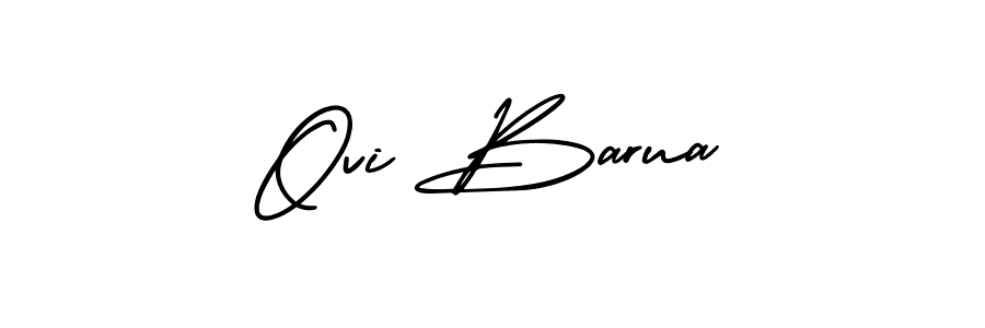 Make a beautiful signature design for name Ovi Barua. With this signature (AmerikaSignatureDemo-Regular) style, you can create a handwritten signature for free. Ovi Barua signature style 3 images and pictures png