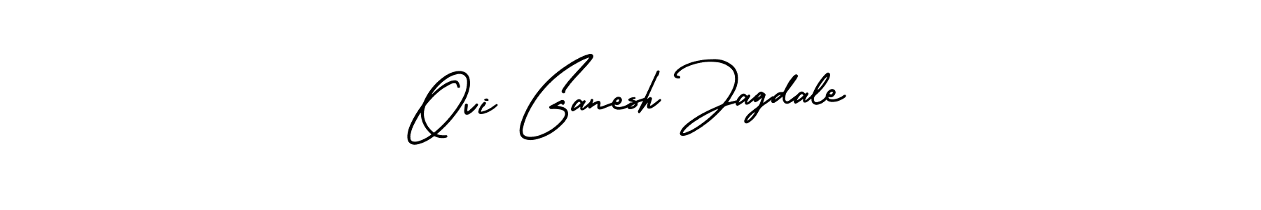 The best way (AmerikaSignatureDemo-Regular) to make a short signature is to pick only two or three words in your name. The name Ovi Ganesh Jagdale include a total of six letters. For converting this name. Ovi Ganesh Jagdale signature style 3 images and pictures png