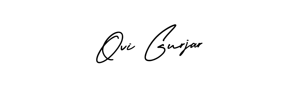 How to make Ovi Gurjar name signature. Use AmerikaSignatureDemo-Regular style for creating short signs online. This is the latest handwritten sign. Ovi Gurjar signature style 3 images and pictures png